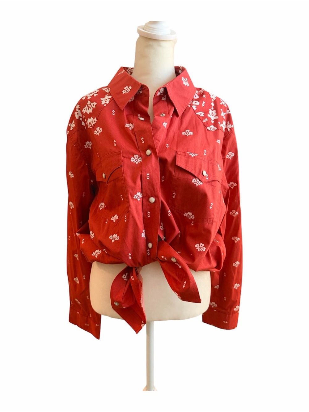Wrangler Retro Western Button Down Pearl Snap Long Sleeve Size Womens Size L NWT